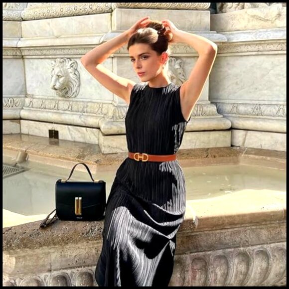 Leather Belt with Buckle Classic Elegant Chic for Dresses Jeans Coats main image 4